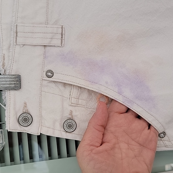 We The Free Love Alive Boyfriend Jeans Patchwork Dye Carpenter Pants Sz 28 - Picture 6 of 16